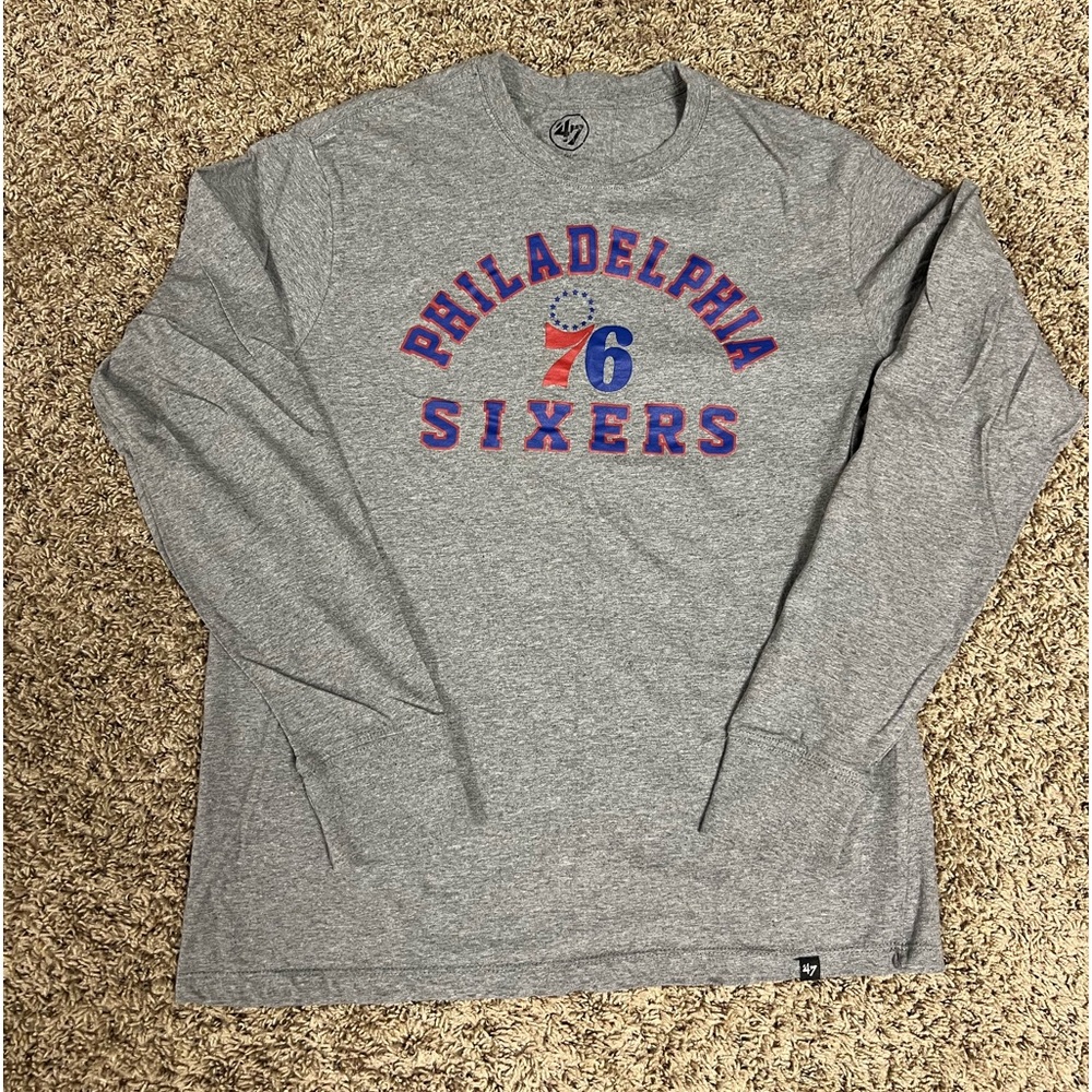 47 Brand Philadelphia 76ers long sleeve gray t-shirt, large